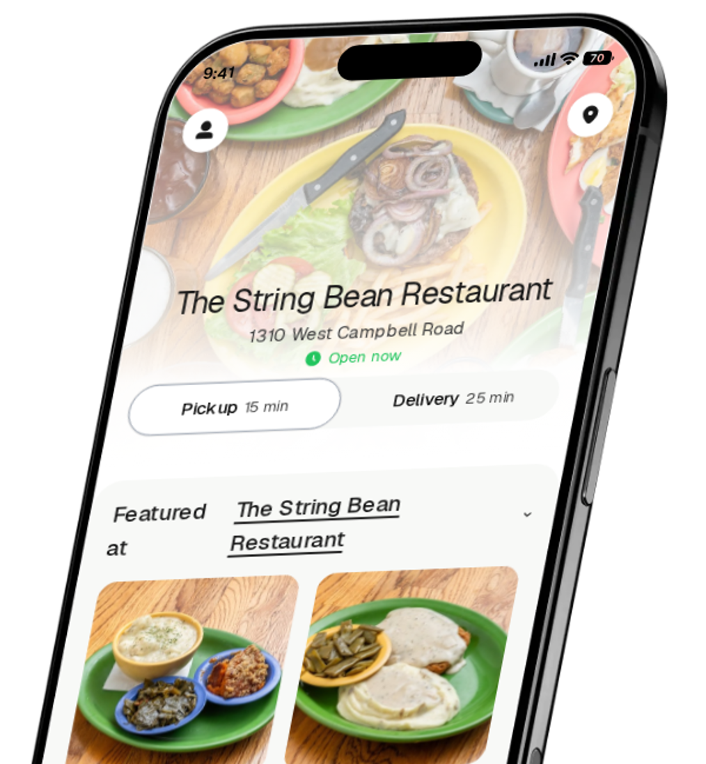 The String Bean Restaurant app preview